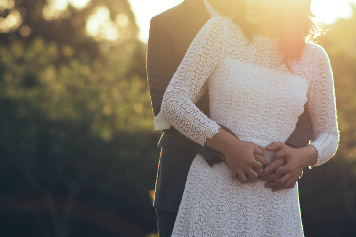 Newlywed Couple in the Garden
